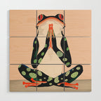 Yoga Frog Wood Wall Art Gallery Image 1