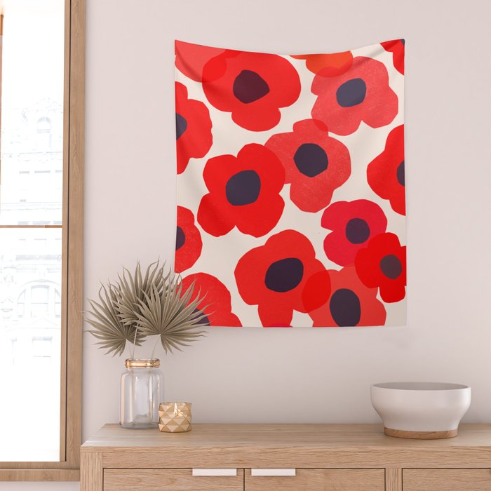 poppy 7 Wall Tapestry Gallery Image 2
