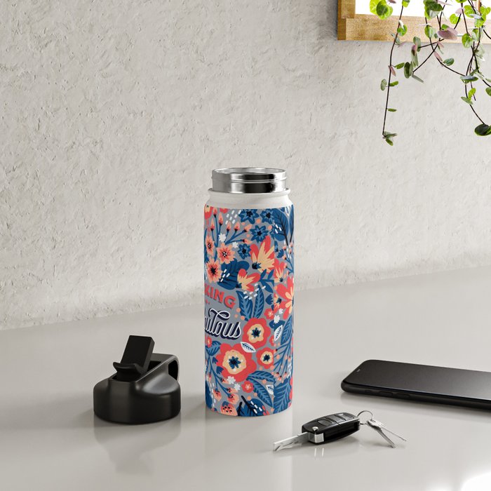 F*cking Fabulous - Denim & Coral Palette Water Bottle Gallery Image 4