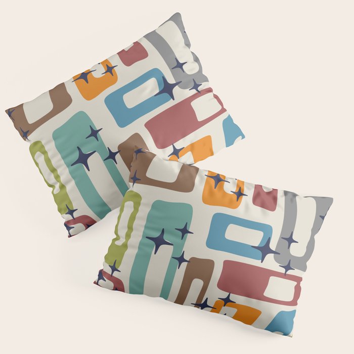 Retro Mid Century Modern Abstract Pattern 224 Atomic Googie Pillow Sham Gallery Image 1