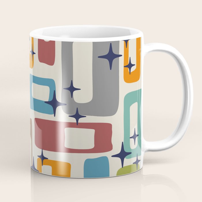Retro Mid Century Modern Abstract Pattern 224 Atomic Googie Coffee Mug Gallery Image 1