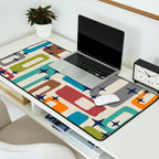Retro Mid Century Modern Abstract Pattern 224 Atomic Googie Desk Mat Gallery Image 2