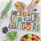 Retro Mid Century Modern Abstract Pattern 224 Atomic Googie Cutting Board Gallery Image 2