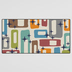 Retro Mid Century Modern Abstract Pattern 224 Atomic Googie Desk Mat Gallery Image 3