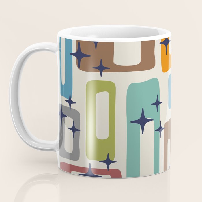 Retro Mid Century Modern Abstract Pattern 224 Atomic Googie Coffee Mug Gallery Image 3