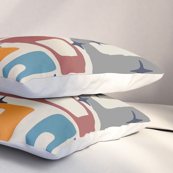 Retro Mid Century Modern Abstract Pattern 224 Atomic Googie Pillow Sham Gallery Image 3