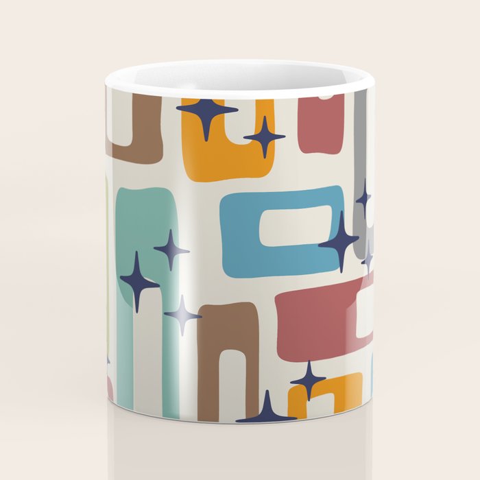Retro Mid Century Modern Abstract Pattern 224 Atomic Googie Coffee Mug Gallery Image 4
