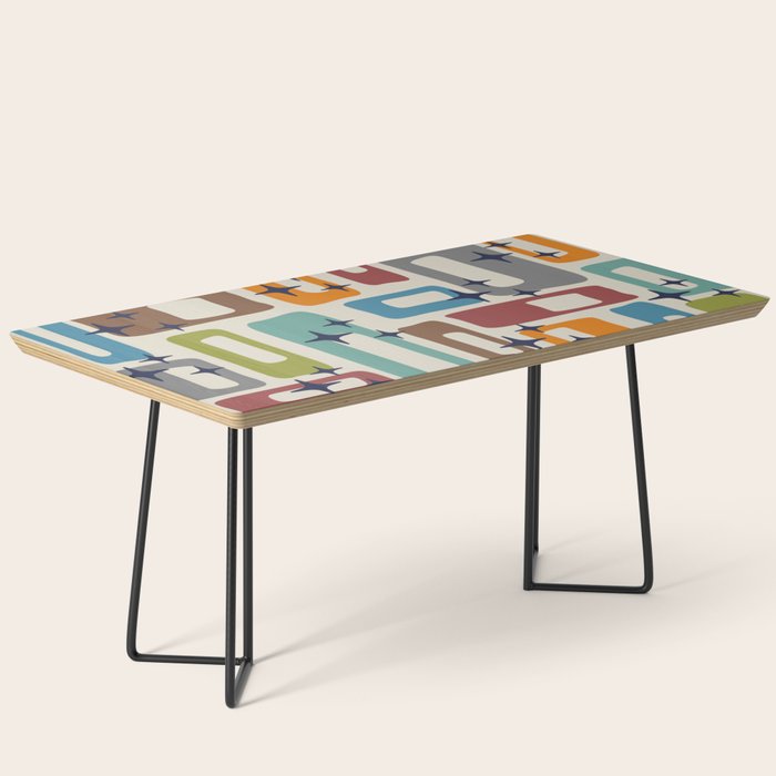 Retro Mid Century Modern Abstract Pattern 224 Atomic Googie Coffee Table Gallery Image 1