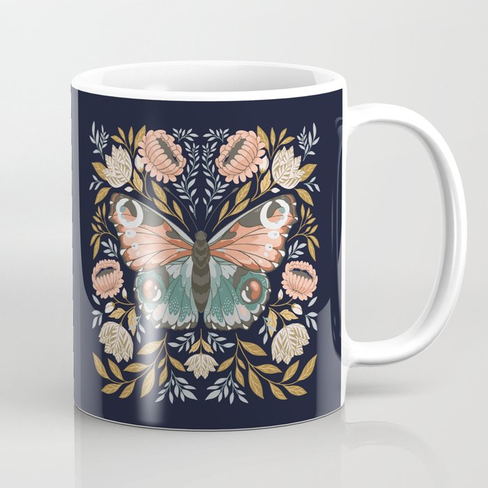 William Morris Butterfly - Midnight Garden Coffee Mug Gallery Image 1