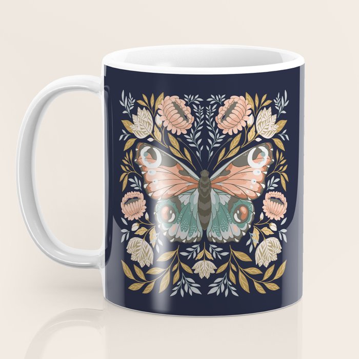 William Morris Butterfly - Midnight Garden Coffee Mug Gallery Image 3