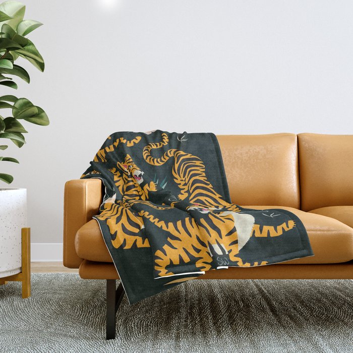 Tiger All Around Throw Blanket Gallery Image 1