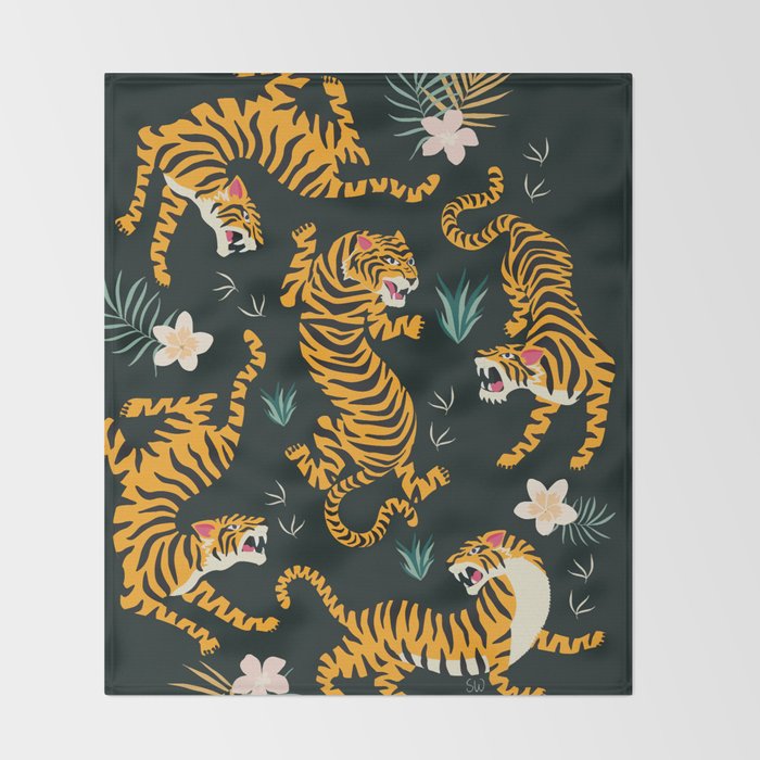 Tiger All Around Throw Blanket Gallery Image 2