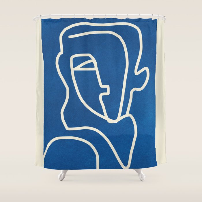 Abstract Minimal Woman Portrait Shower Curtain Gallery Image 1