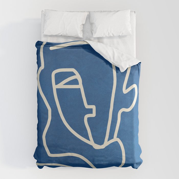 Abstract Minimal Woman Portrait Duvet Cover Gallery Image 1