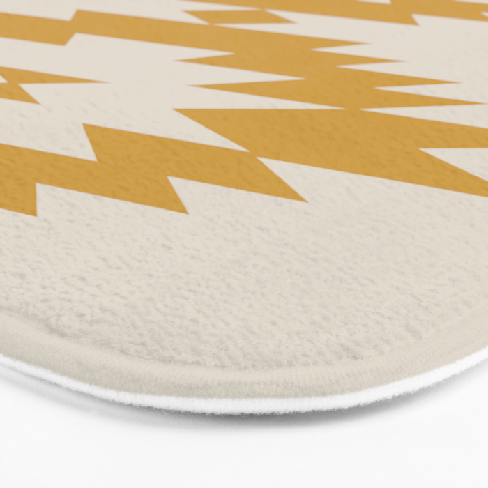 Southwestern Minimalism - Golden Yellow Neutral Beige Bath Mat Gallery Image 3