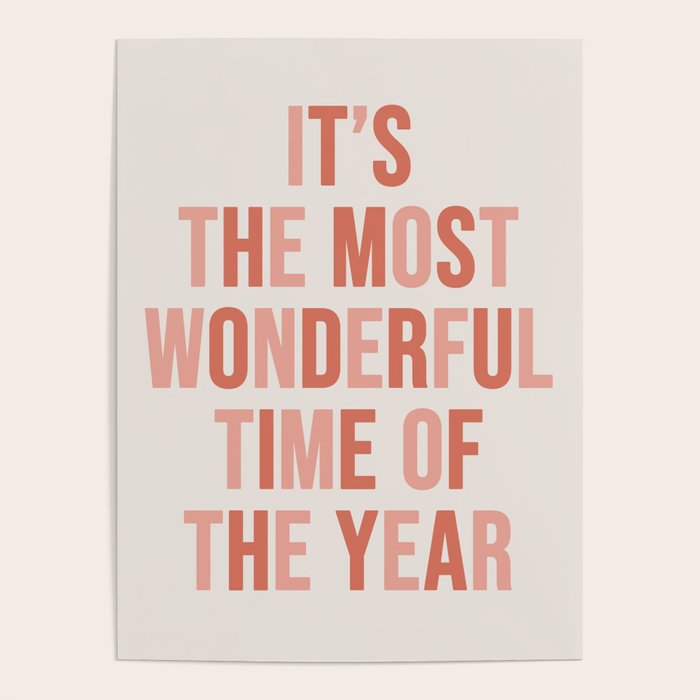 The Most Wonderful Time Of The Year Warm Pink Poster Gallery Image 4
