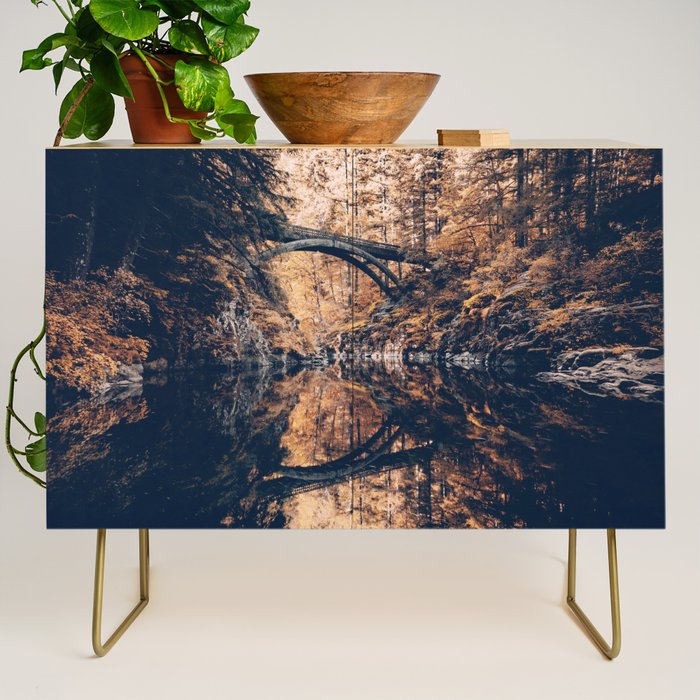Autumn Forest Miracle on the Pacific Northwest River Bend Credenza Gallery Image 1