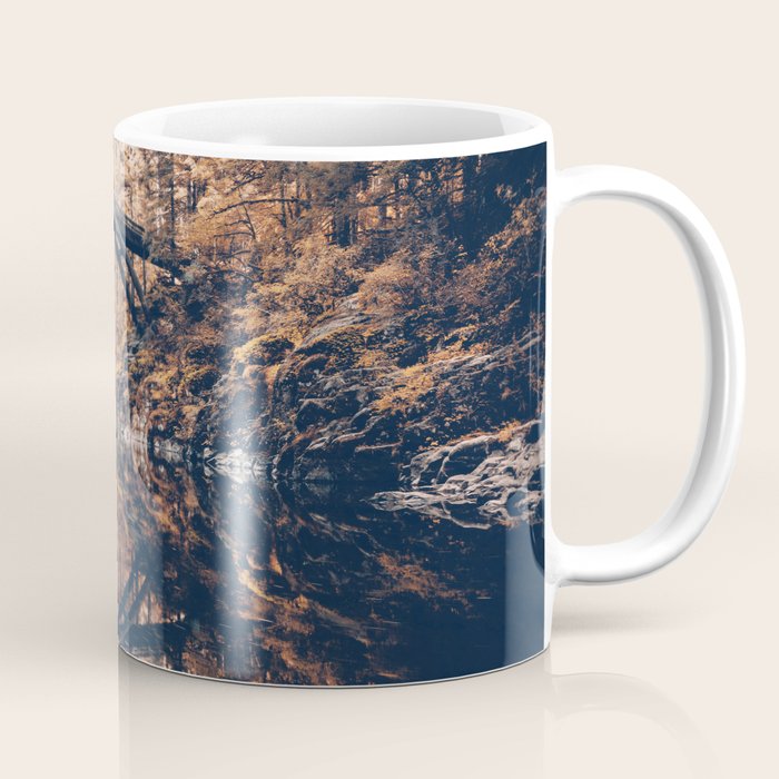 Autumn Forest Miracle on the Pacific Northwest River Bend Coffee Mug Gallery Image 1