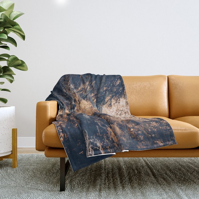 Autumn Forest Miracle on the Pacific Northwest River Bend Throw Blanket Gallery Image 1