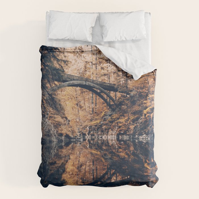 Autumn Forest Miracle on the Pacific Northwest River Bend Duvet Cover Gallery Image 1