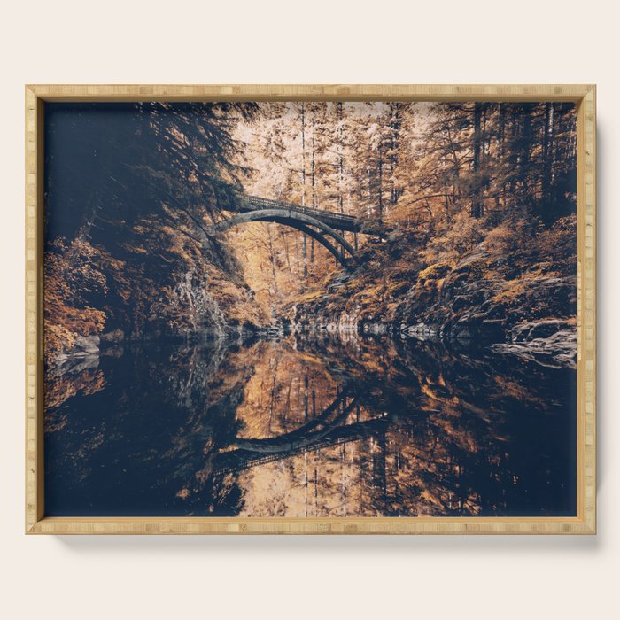 Autumn Forest Miracle on the Pacific Northwest River Bend Serving Tray Gallery Image 1