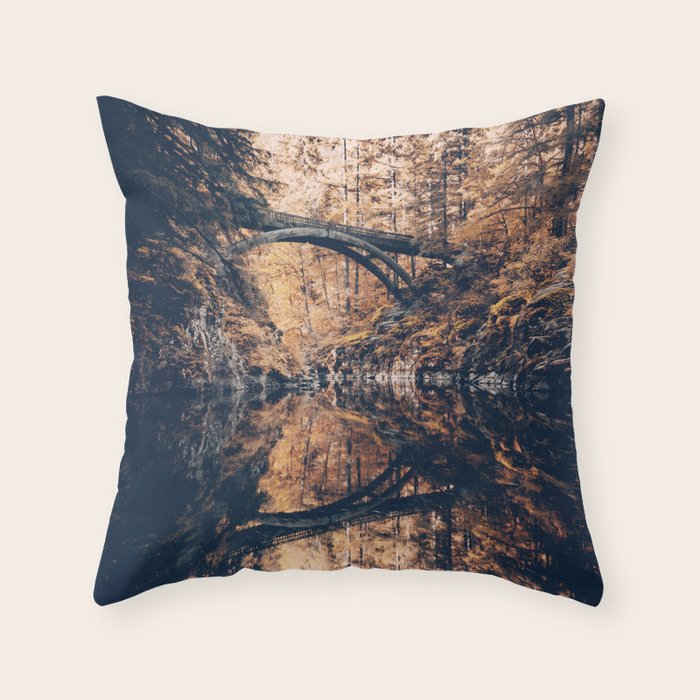 Autumn Forest Miracle on the Pacific Northwest River Bend Throw Pillow Gallery Image 6