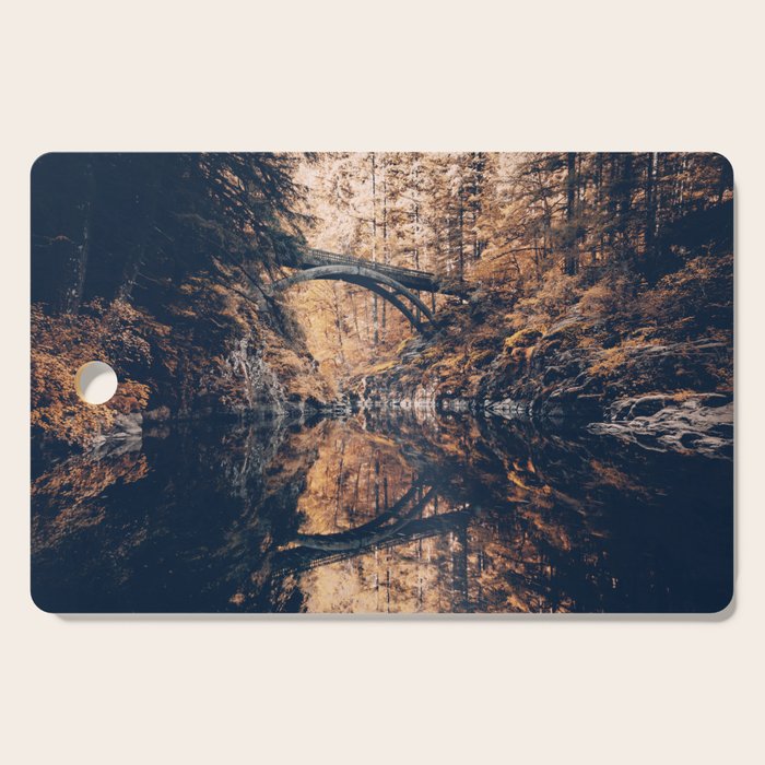 Autumn Forest Miracle on the Pacific Northwest River Bend Cutting Board Gallery Image 1