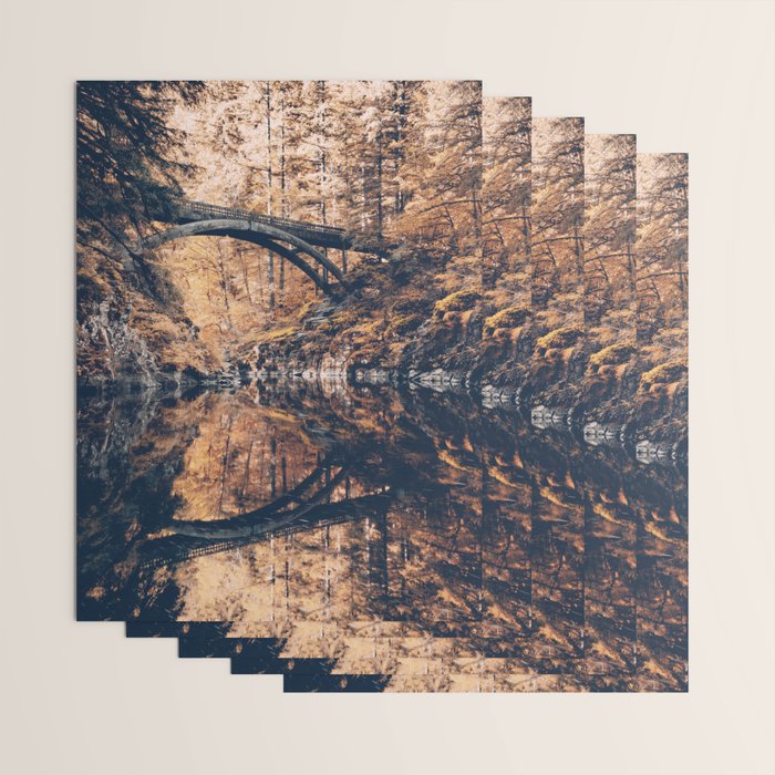 Autumn Forest Miracle on the Pacific Northwest River Bend Wrapping Paper Gallery Image 3