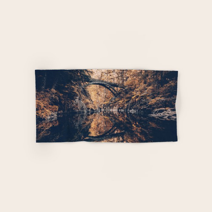 Autumn Forest Miracle on the Pacific Northwest River Bend Bath Towel Gallery Image 1
