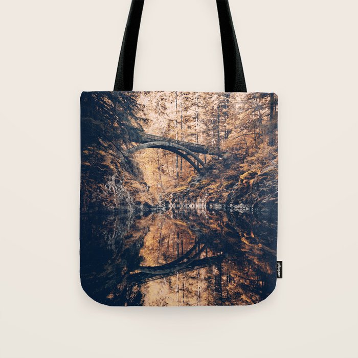 Autumn Forest Miracle on the Pacific Northwest River Bend Tote Bag Gallery Image 1