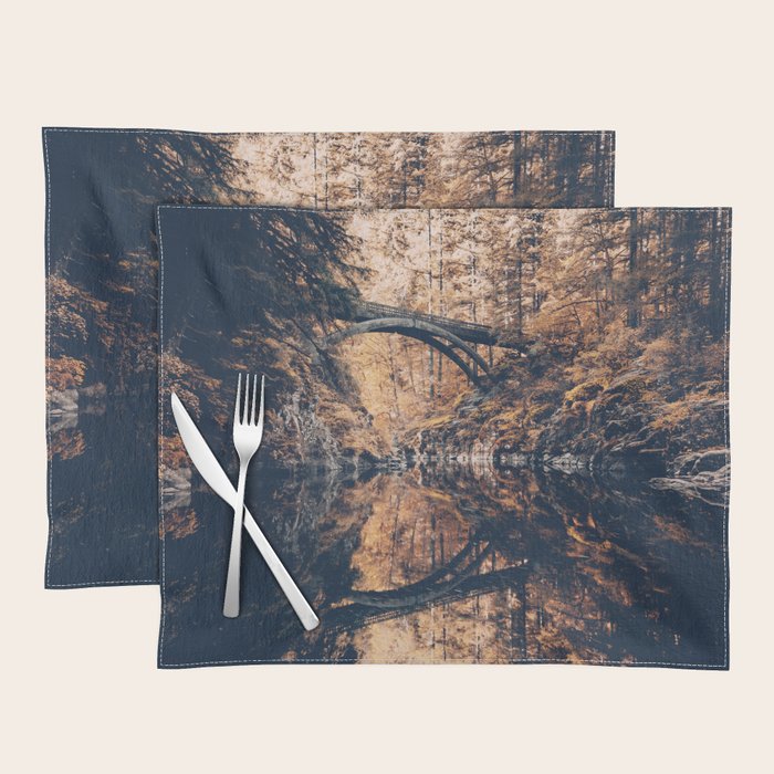 Autumn Forest Miracle on the Pacific Northwest River Bend Placemat Gallery Image 1