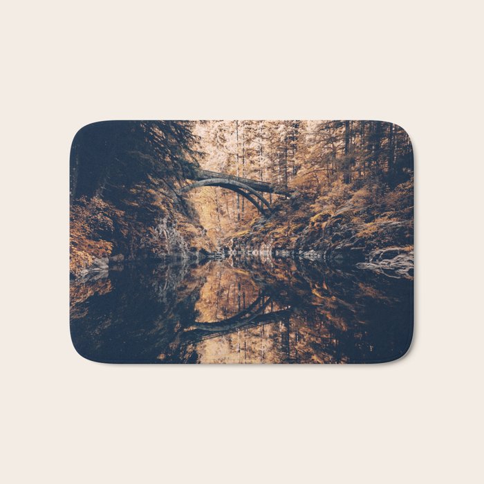 Autumn Forest Miracle on the Pacific Northwest River Bend Bath Mat Gallery Image 1