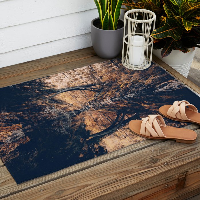Autumn Forest Miracle on the Pacific Northwest River Bend Outdoor Rug Gallery Image 2