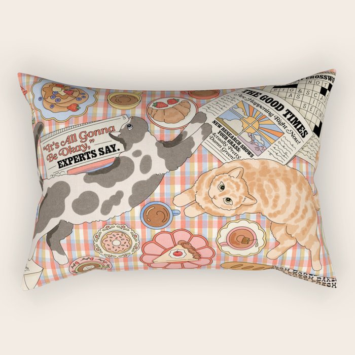 Breakfast With Cats Rectangular Pillow Gallery Image 1