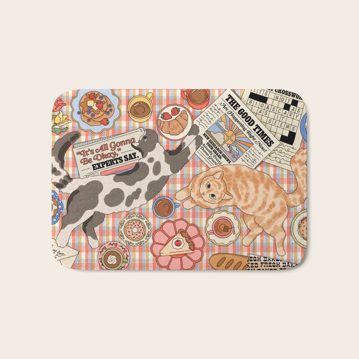 Breakfast With Cats Bath Mat Gallery Image 1