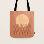 Ocean Wave Terracotta - Mid century modern Tote Bag Gallery Image 1