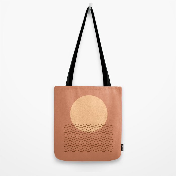 Ocean Wave Terracotta - Mid century modern Tote Bag Gallery Image 2