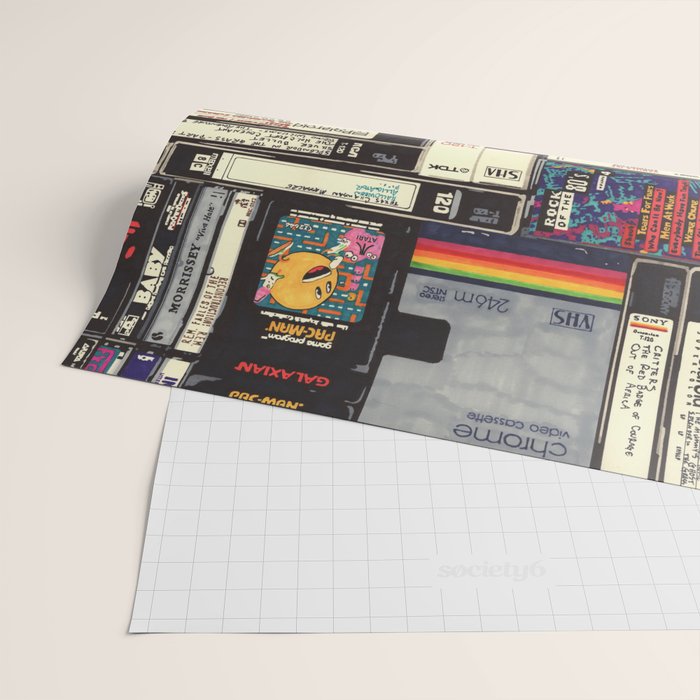 Cassettes, VHS and Video Games Wrapping Paper Gallery Image 2