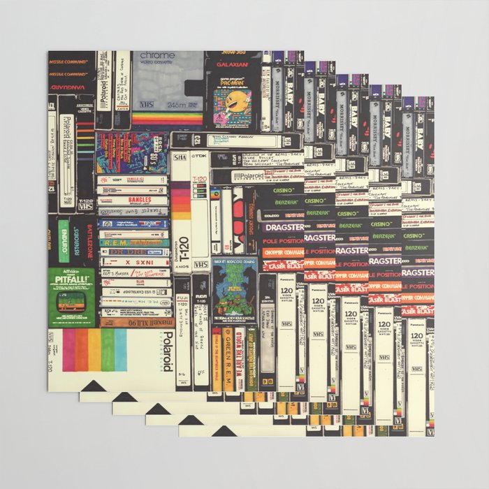 Cassettes, VHS and Video Games Wrapping Paper Gallery Image 3