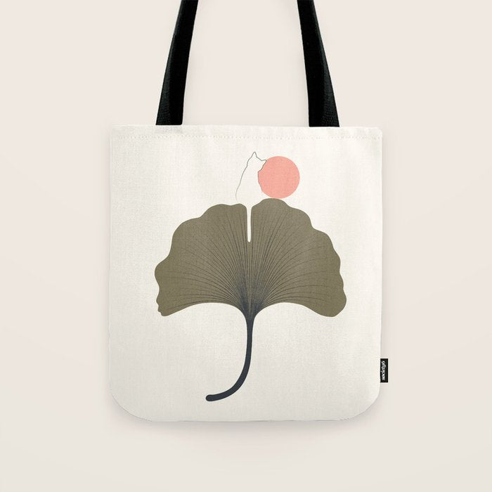 Cat and Plant 33 Tote Bag Gallery Image 1
