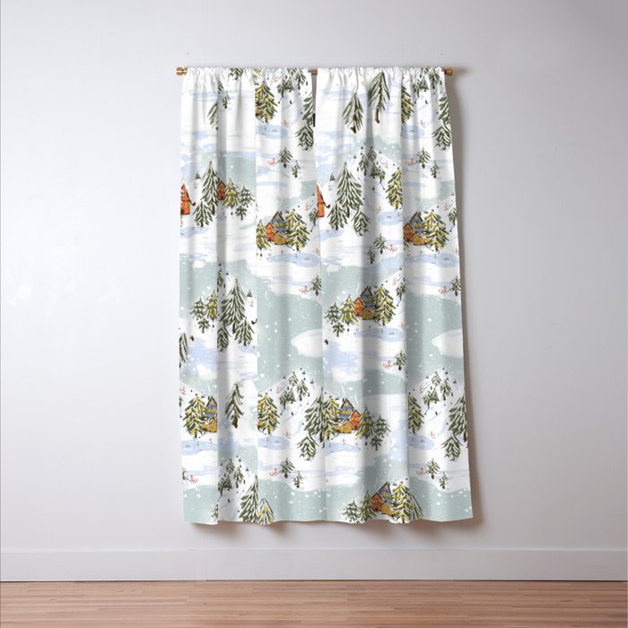 Winter wonderland illustration  Window Curtain Gallery Image 3