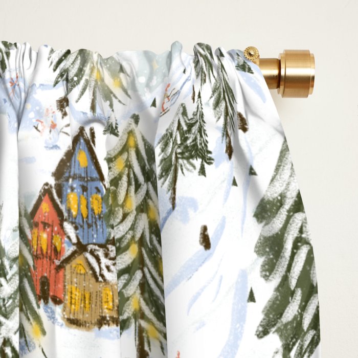 Winter wonderland illustration  Window Curtain Gallery Image 2