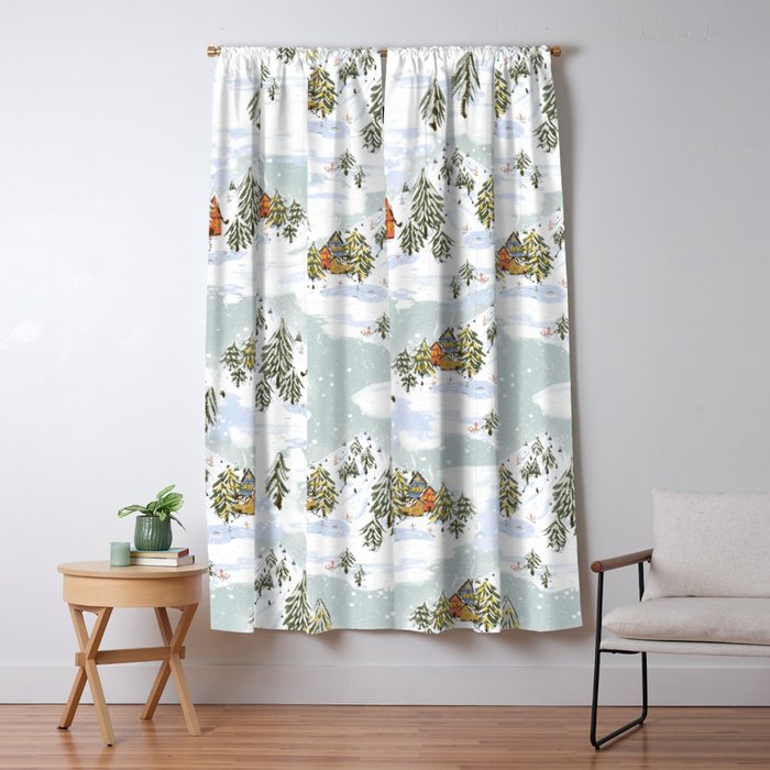Winter wonderland illustration  Window Curtain Gallery Image 1