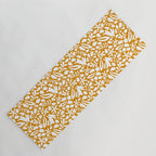 Folk Art Bunnies - Ochre and white Yoga Mat Gallery Image 1