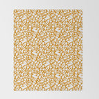Folk Art Bunnies - Ochre and white Throw Blanket Gallery Image 2
