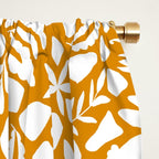 Folk Art Bunnies - Ochre and white Window Curtain Gallery Image 2