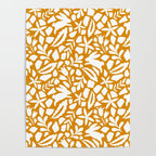 Folk Art Bunnies - Ochre and white Poster Gallery Image 4