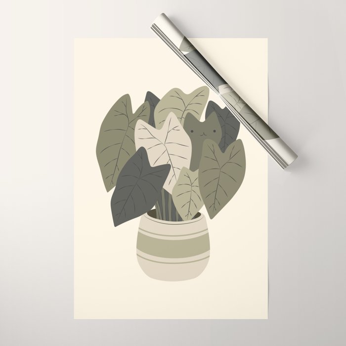 Cat and Plant 44 Wrapping Paper Gallery Image 1