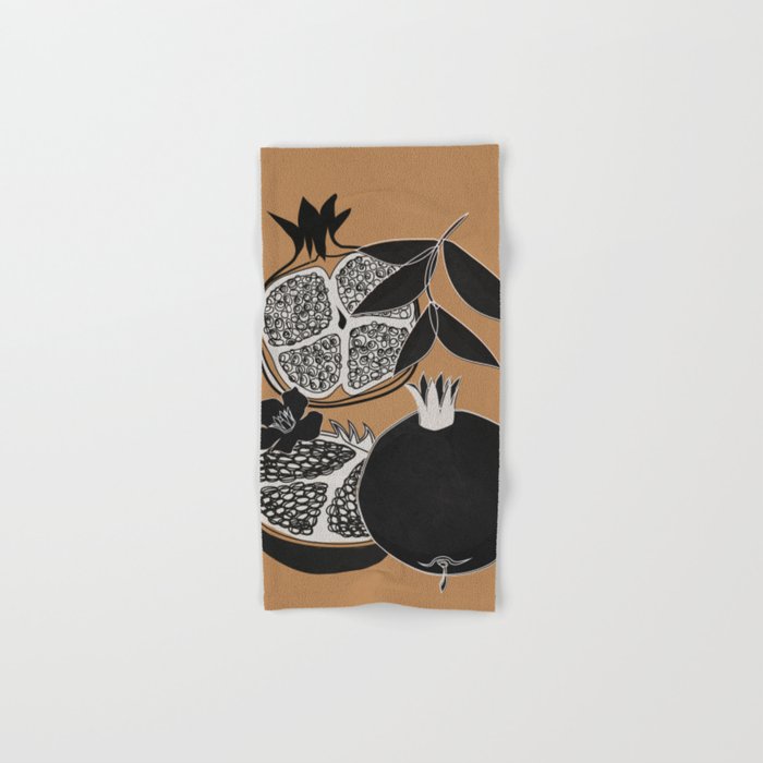 Line Art Pomegranates 5 Bath Towel Gallery Image 1