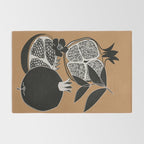 Line Art Pomegranates 5 Rug Gallery Image 2